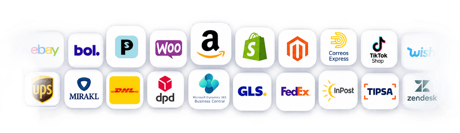 Integraciones de Sendcloud con tiendas, marketplaces, transportistas y Microsoft Dynamics 365 Business Central