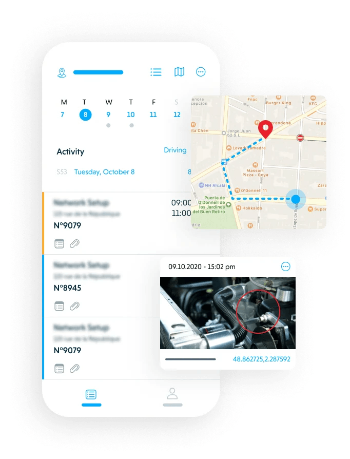 App móvil de Praxedo para técnicos en campo